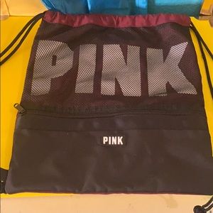 Pink drawstring backpack